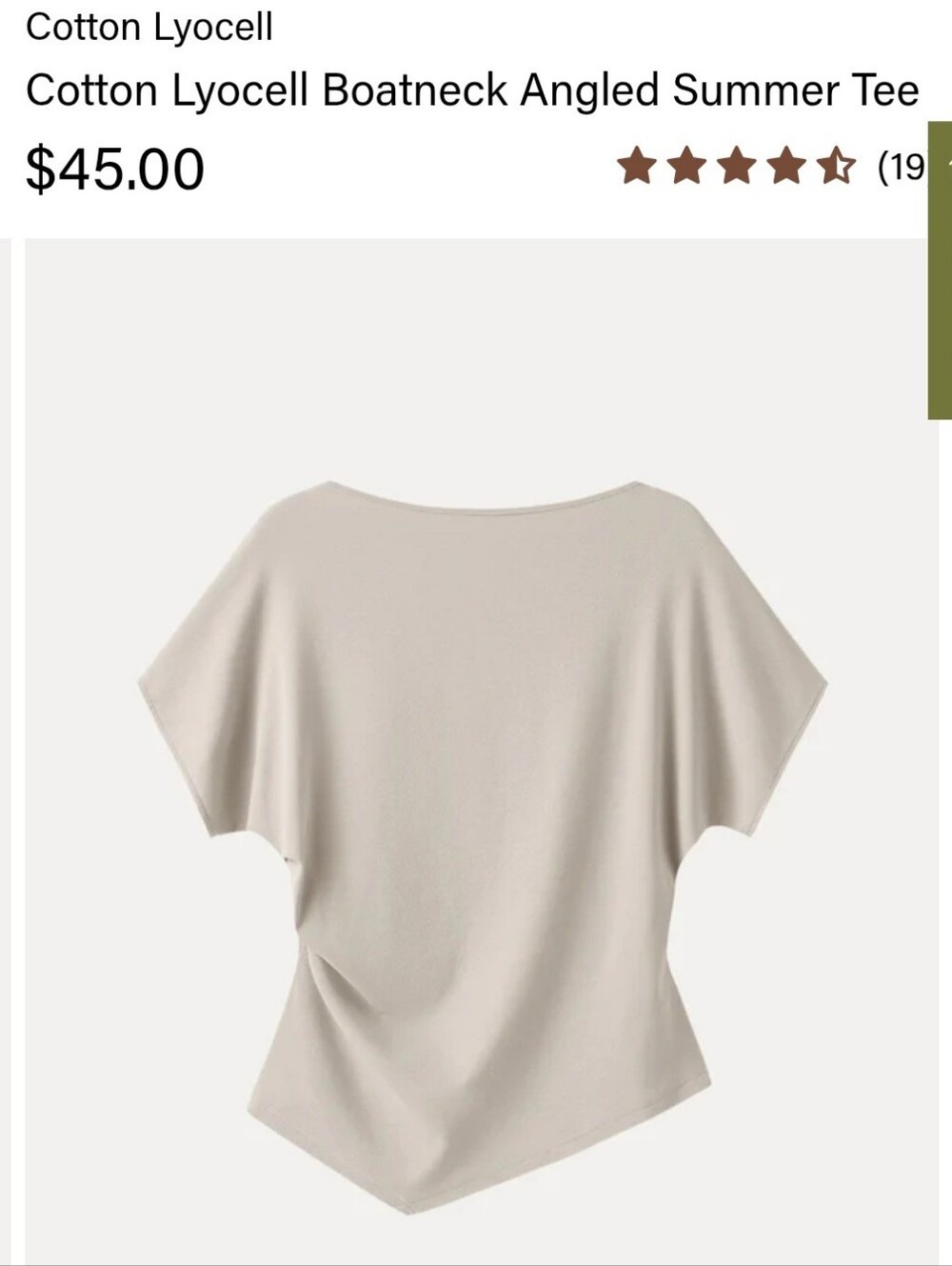 NWT OGL Cotton Lyocell Boatneck Angled Summer Tee, XL, 14-16 - Picture 2 of 3